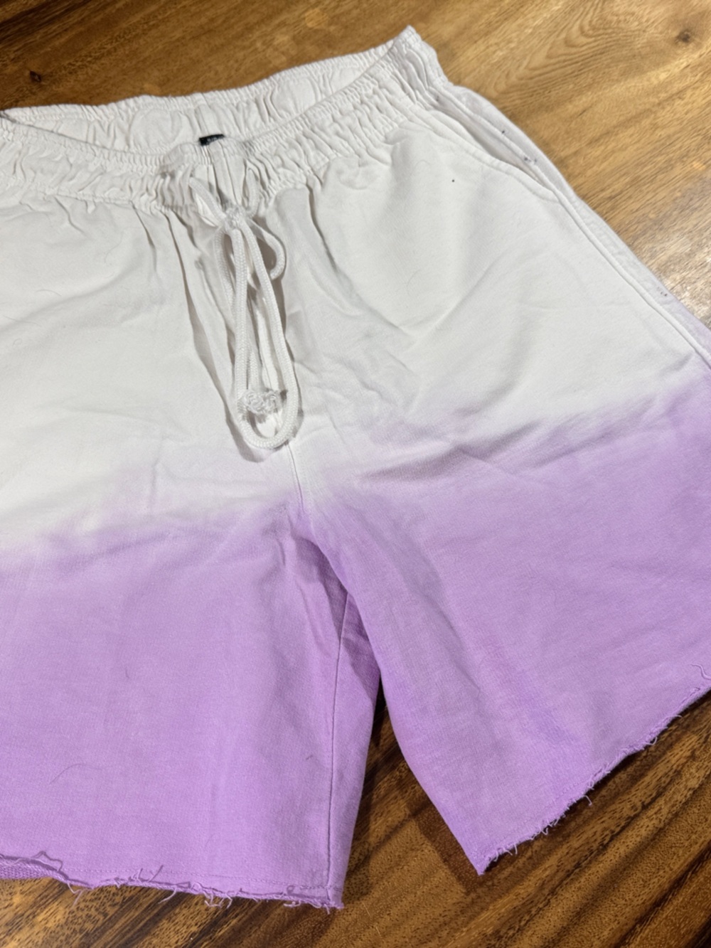 Design Lab Lord & Taylor White to Lavender Ombre Pull-On Athletic Shorts